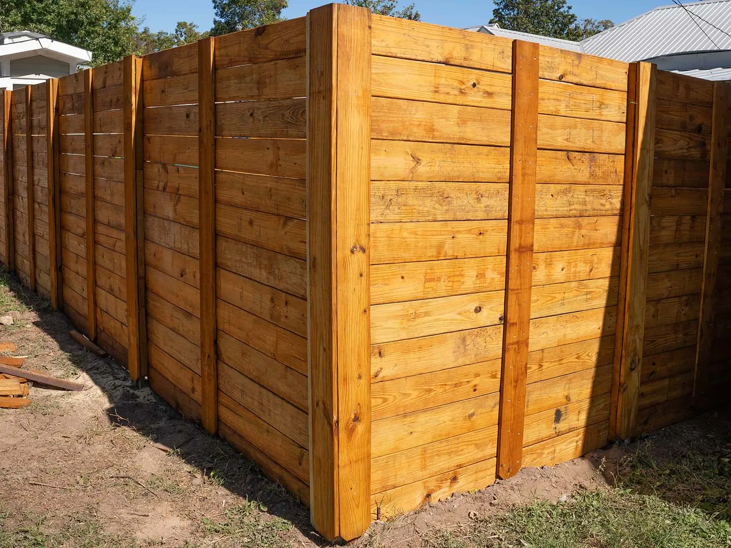 Horizontal wood fence central texas fence company 14