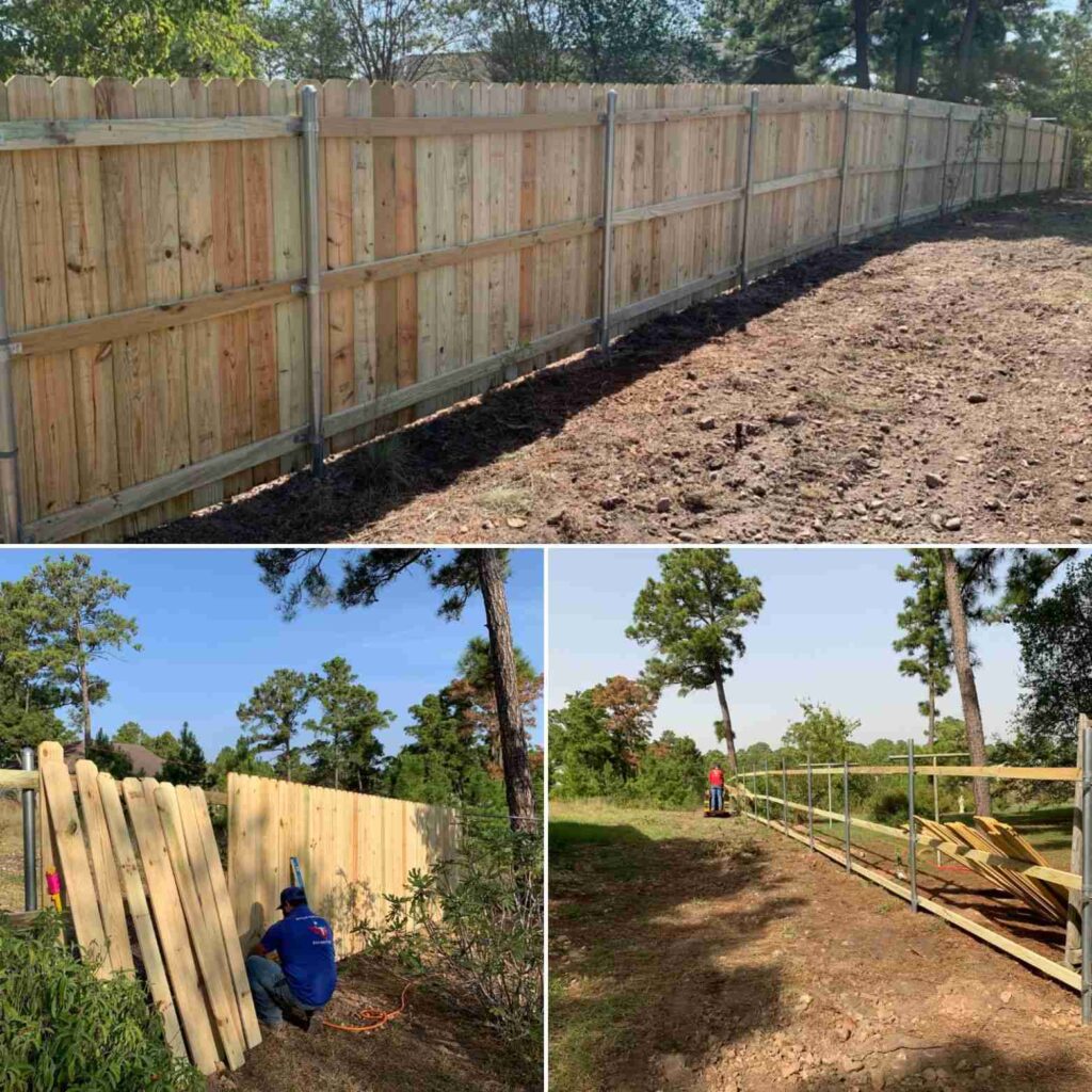 wood fence repair project