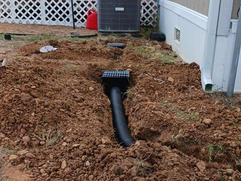 French drain install in Bastrop Texas