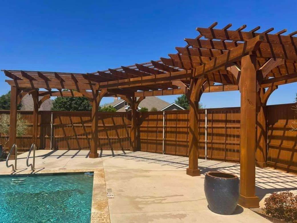 Outdoor Wood Structures stain and seal in Bastrop Texas