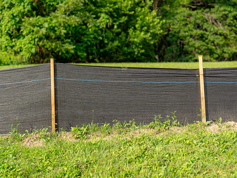 Silt fencing in Bastrop Texas