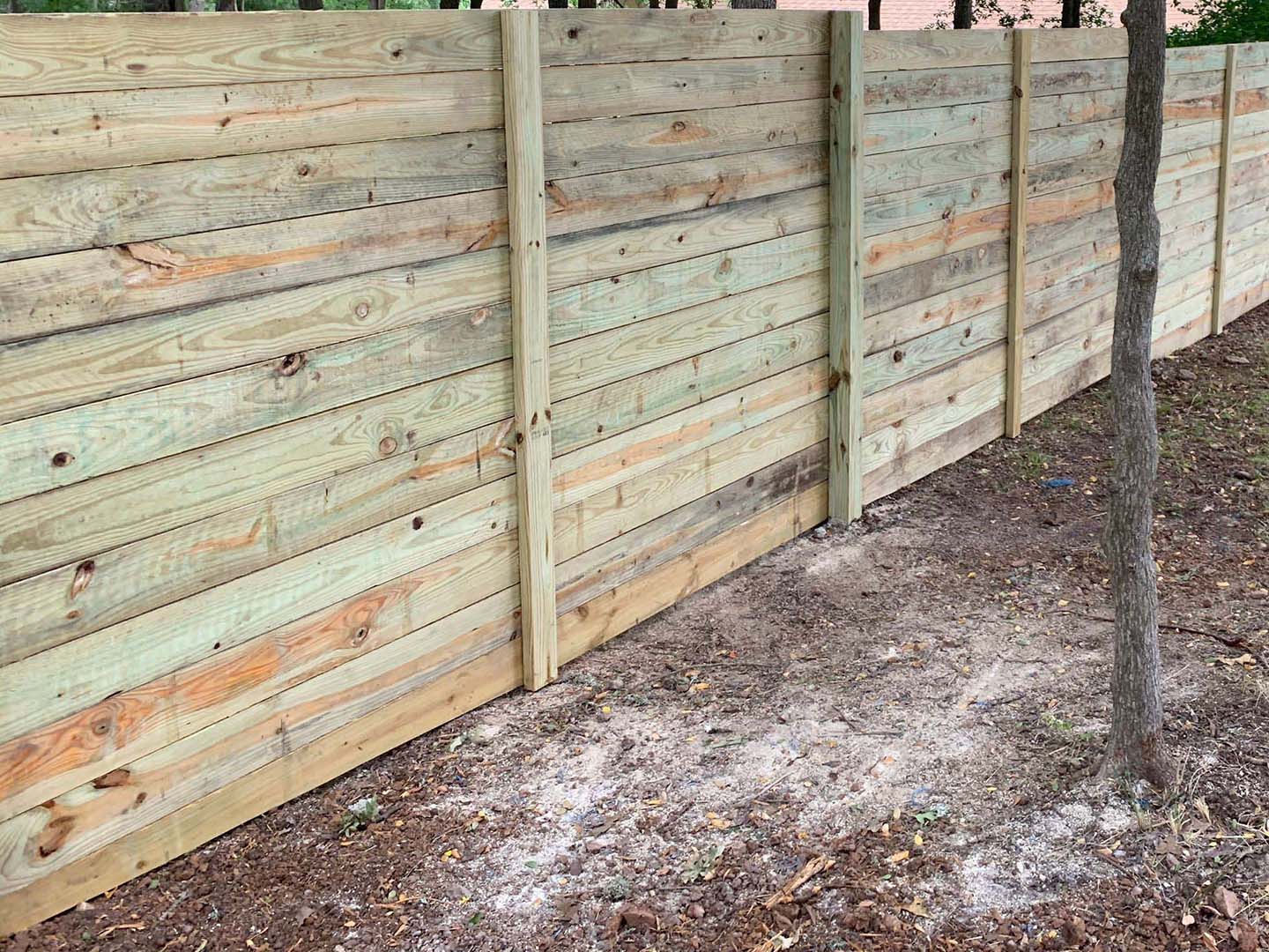 Bastrop County TX horizontal wood fence